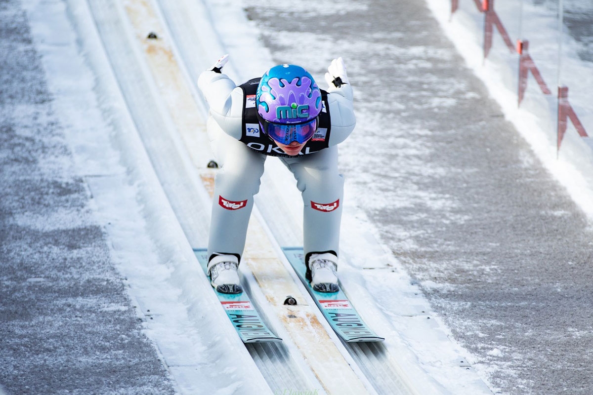 Claudia Purker beim Skispringen